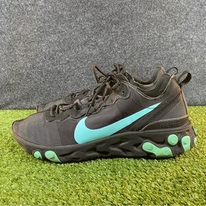 Nike React Element 55 Men Size 10.5 Running Shoes Athletic Trainers Jade Black